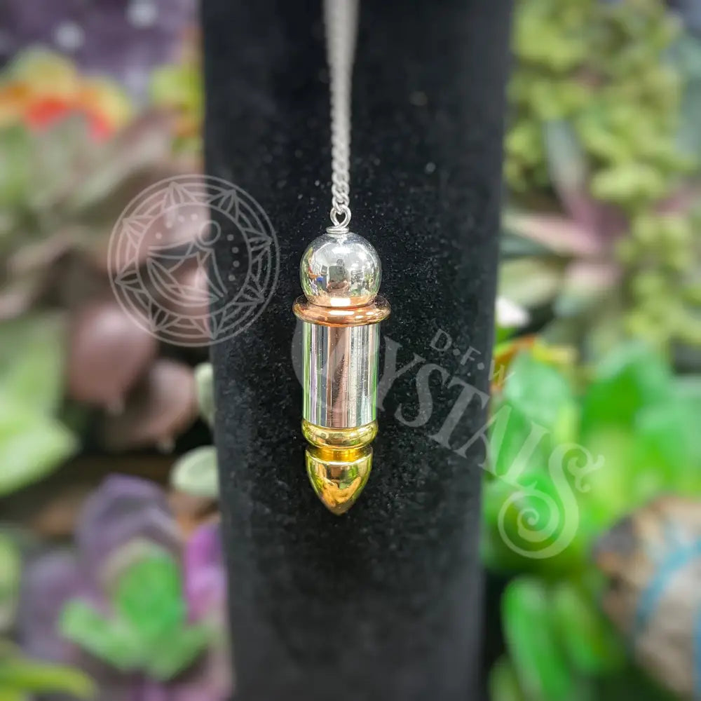 Pendulum - Chambered Bullet W/ Copper Energy Ring Silver/Brass