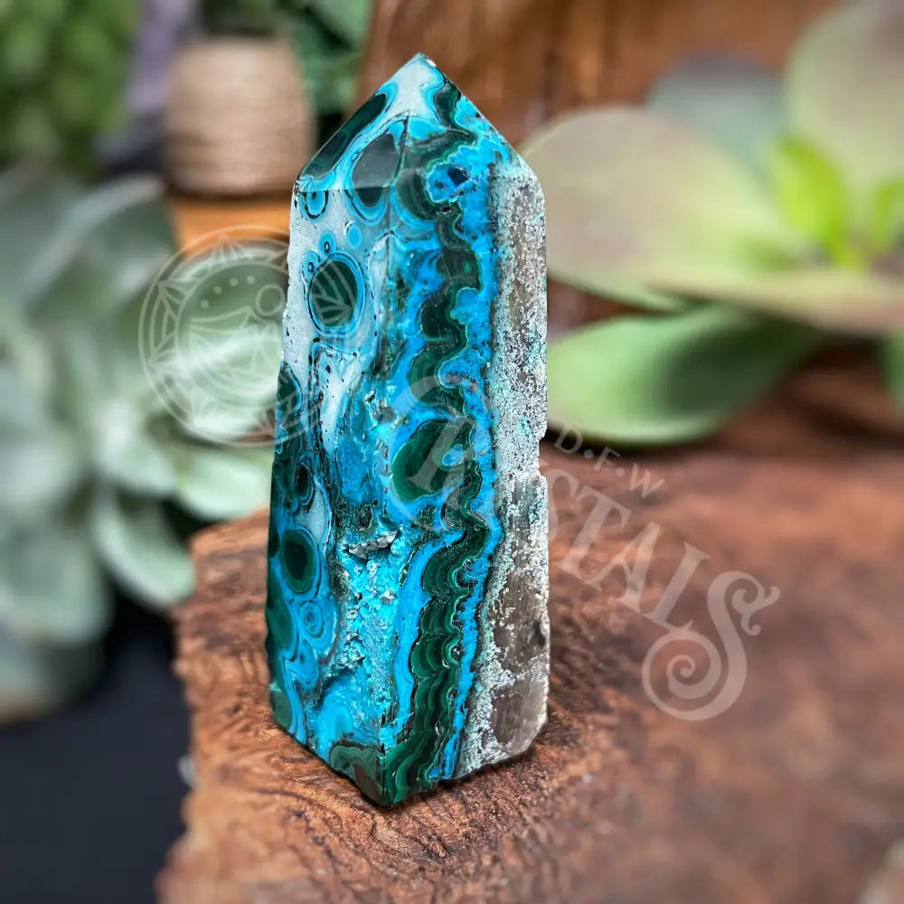 Tower Point Obelisk - Chrysocolla Malachite Multi Sizes B Crystals