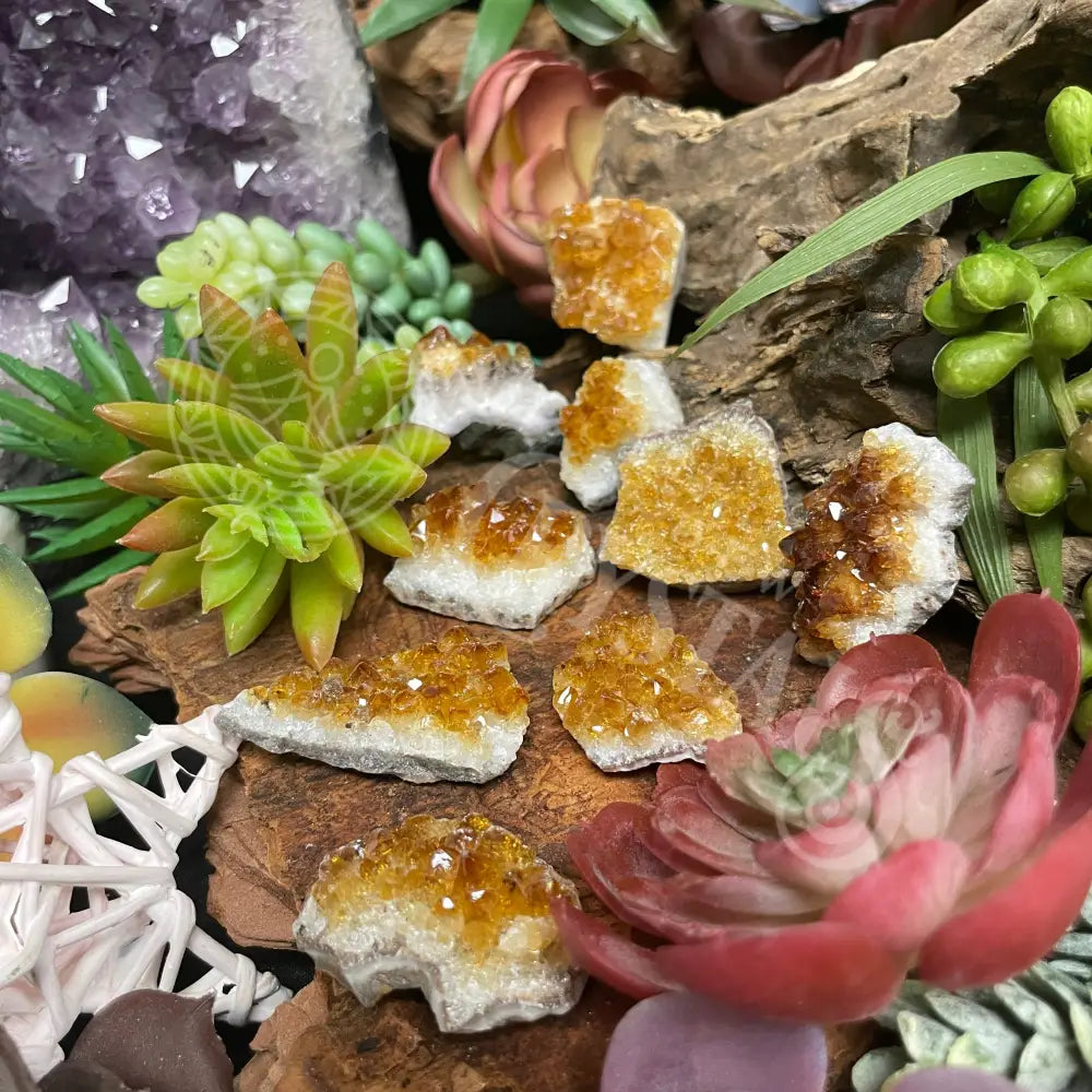 Citrine (Baked) - 1 2 Crystals Cluster