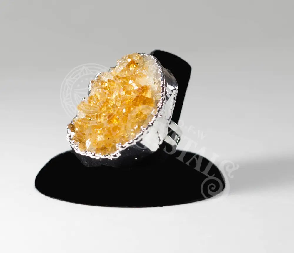 Citrine Ring - Adjustable Silver Jewelry