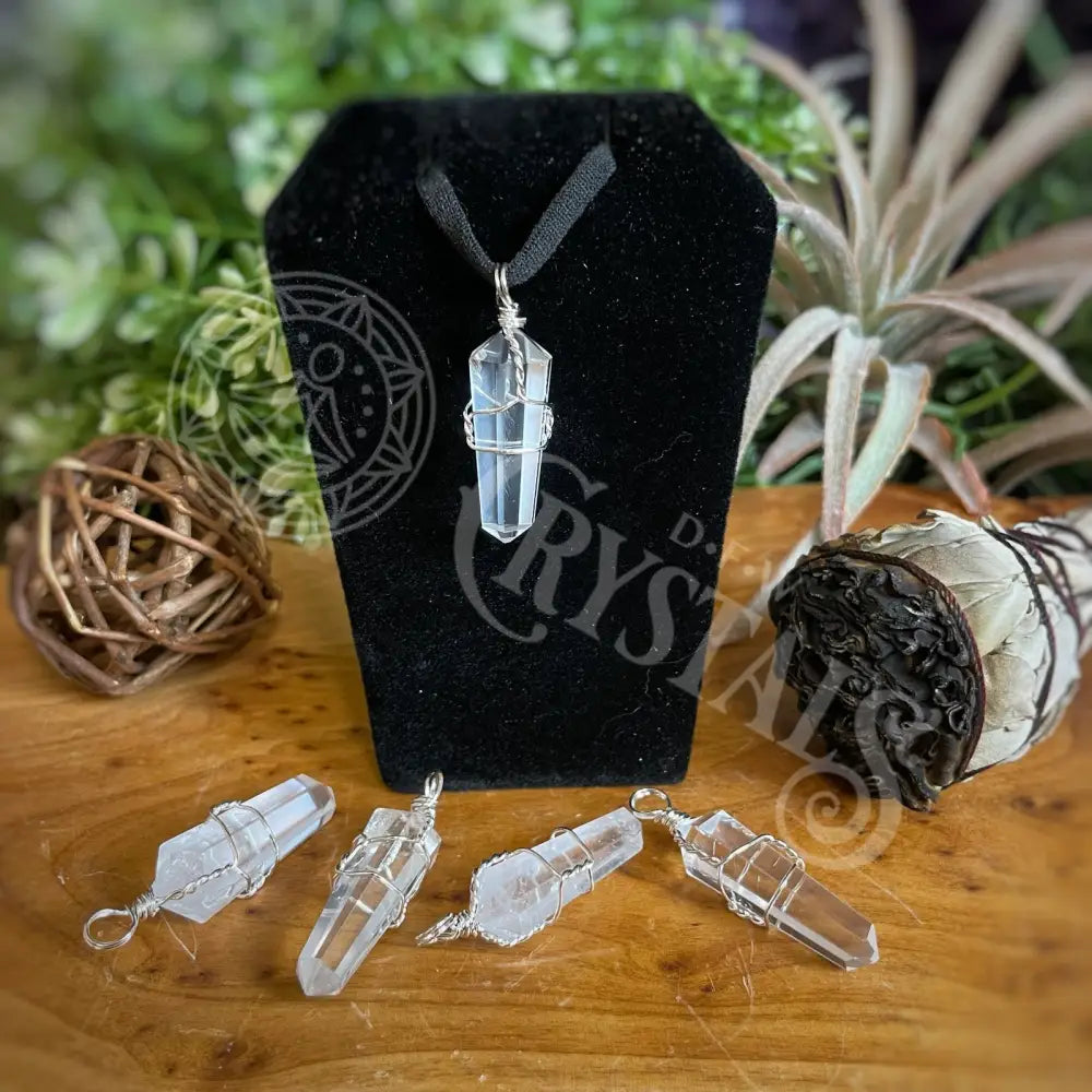 Pendant - Wire Wrapped Points Clear Quartz Jewelry