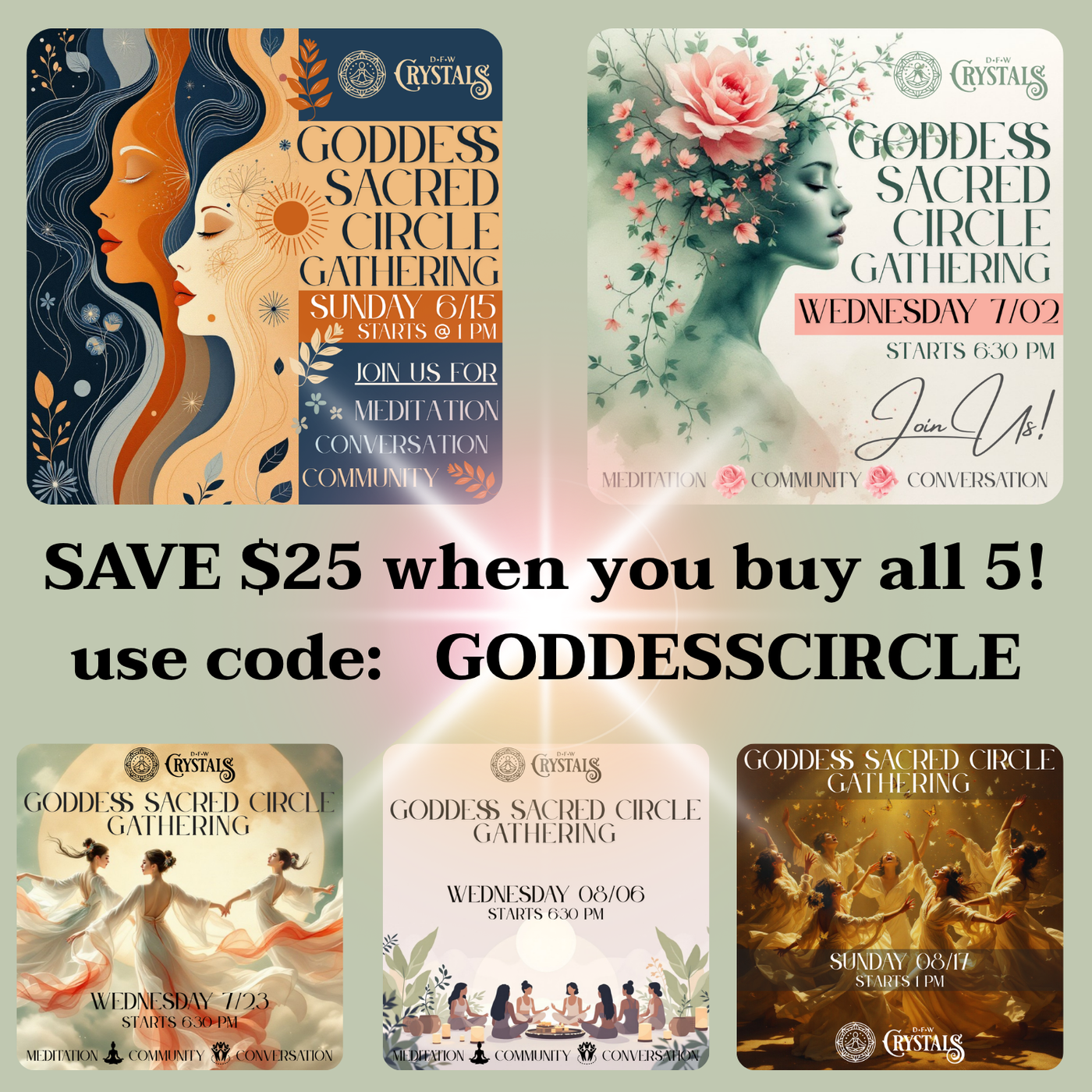 Goddess Sacred Circle Bundle - 5 gatherings for the price of 4!
