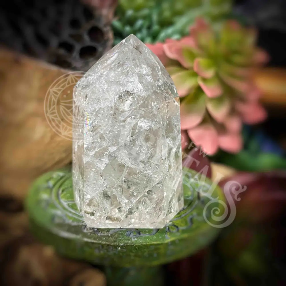 Crackle Quartz Tower -B596 Crystals -