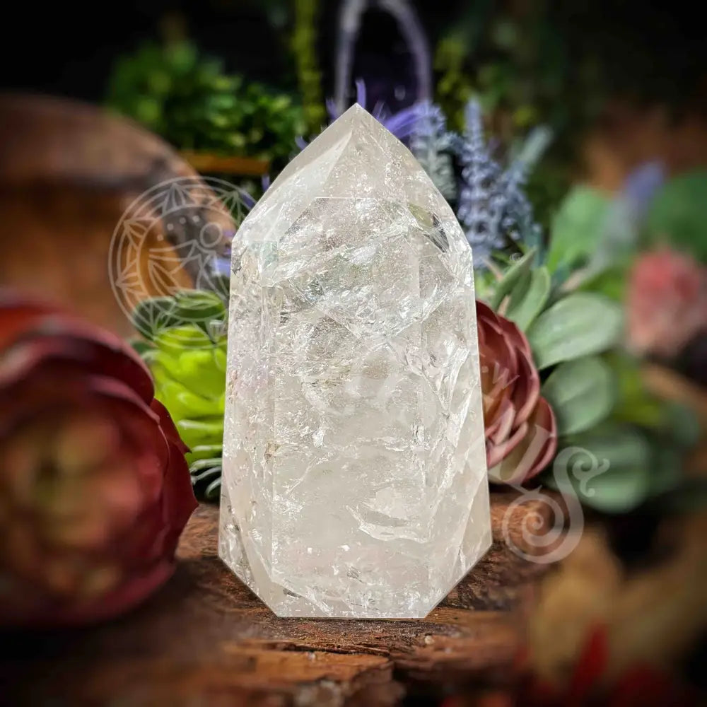 Crackle Quartz Tower -B640 Crystals -