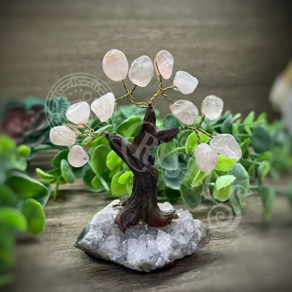 Crystal Tree - Of Life Money Feng Shui Multi Choice 3.5’’ 4.5’’ Rose Quartz Tree Accessories Trees