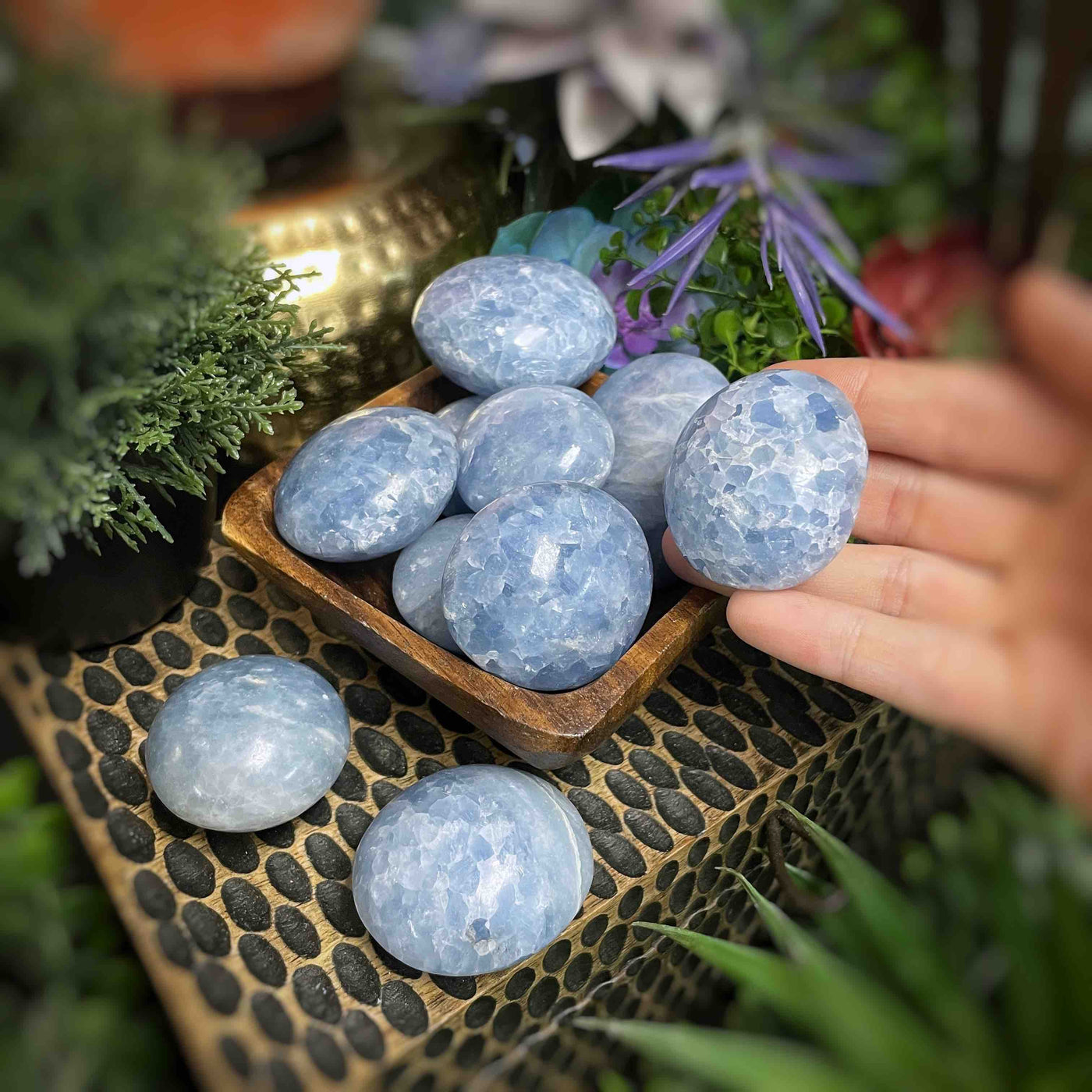 Blue Calcite - Palmstone