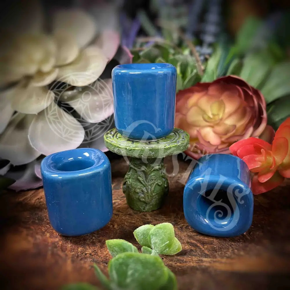 Dk Blue Charm Candle Holder -