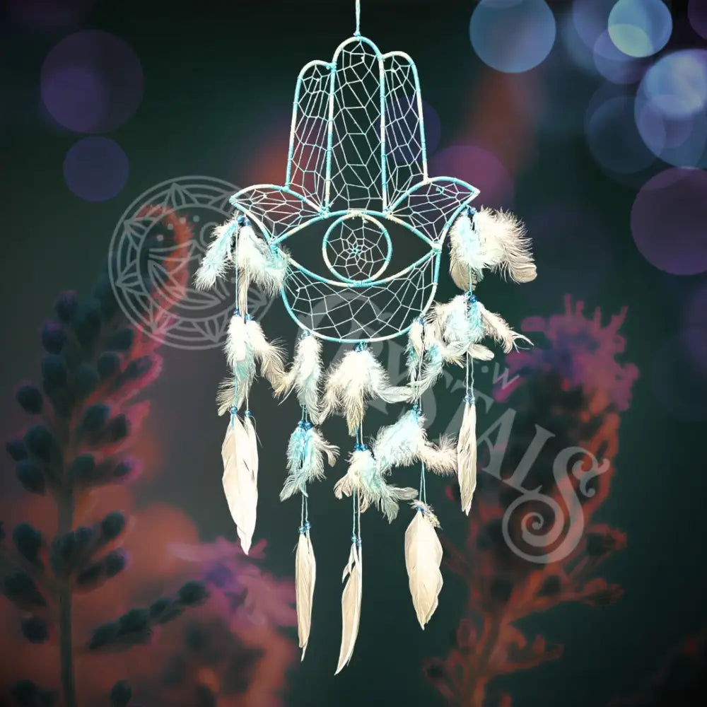 Dream Catcher - Hamsa Aka Hand Of Fatima Turquoise