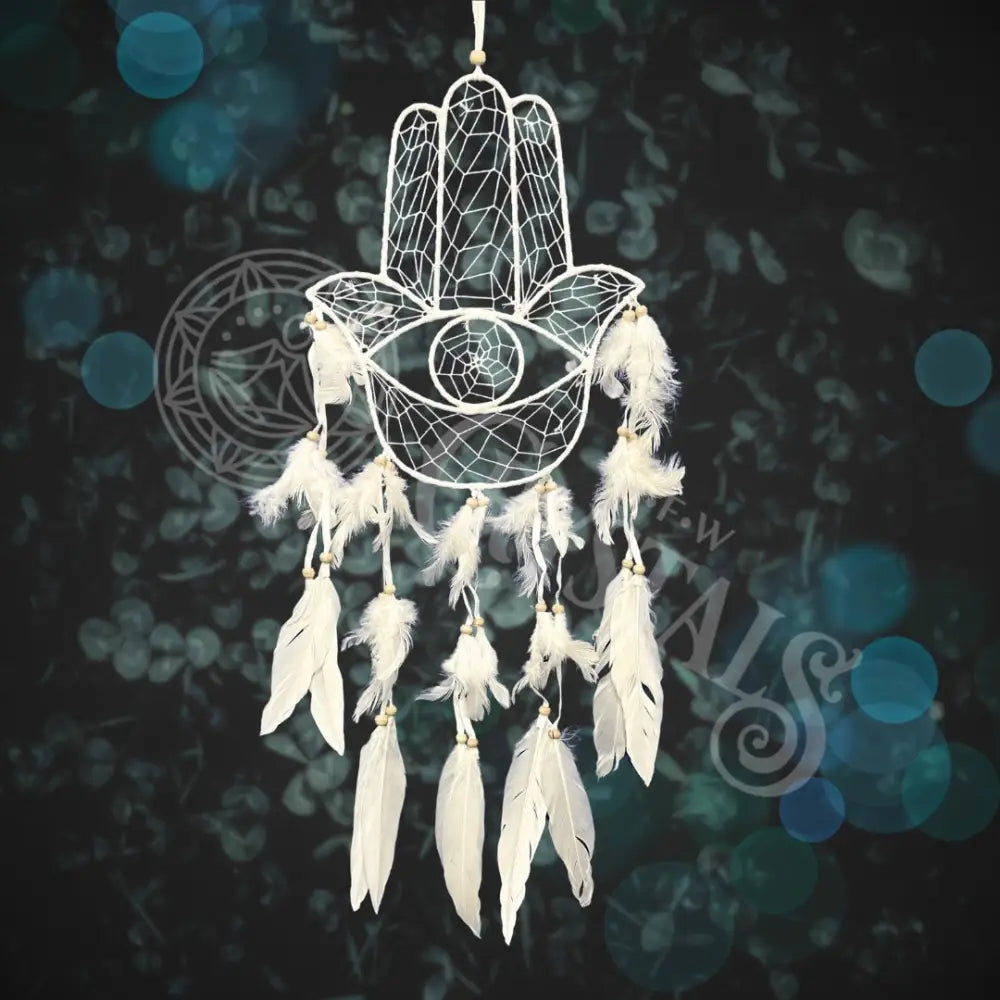 Dream Catcher - Hamsa Aka Hand Of Fatima White