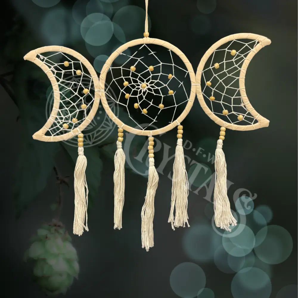 Dream Catcher - Triple Moon With Beads