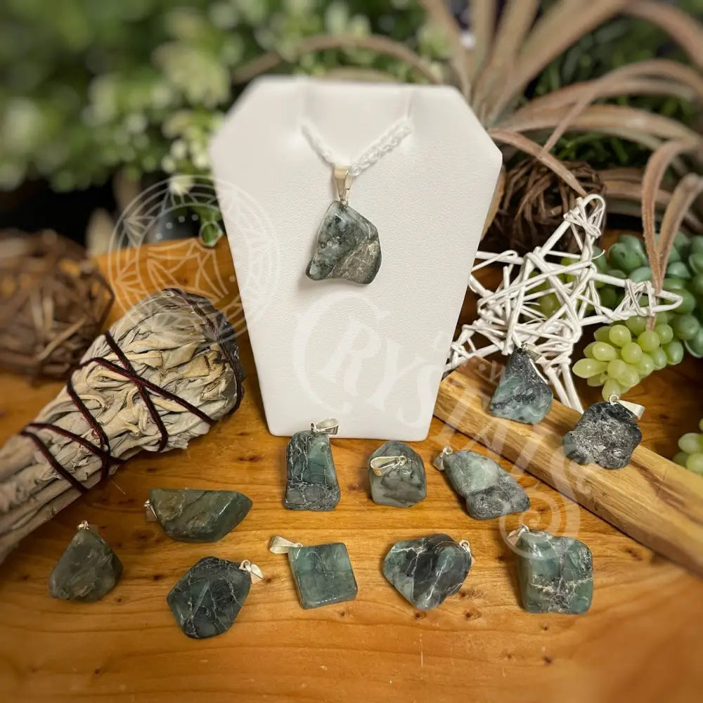 Pendant - Tumbled Stone Emerald Jewelry