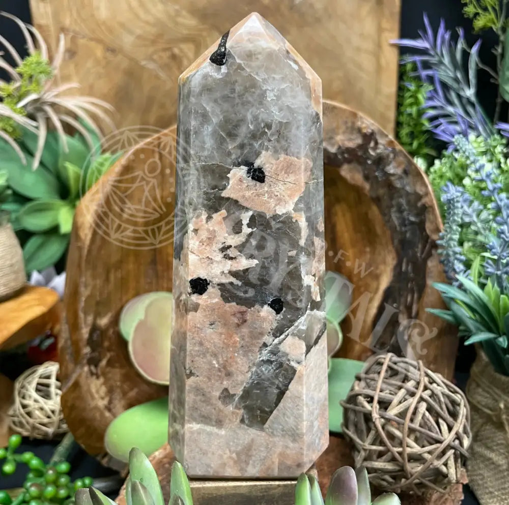 Tower Point Obelisk - Feldspar Multi Sizes 4.3 7.25 D 6.5 Crystals