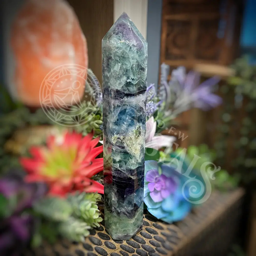 Fluorite - Tower Point Obelisk Multi Choice Set3 B928 7.7’’ Crystals