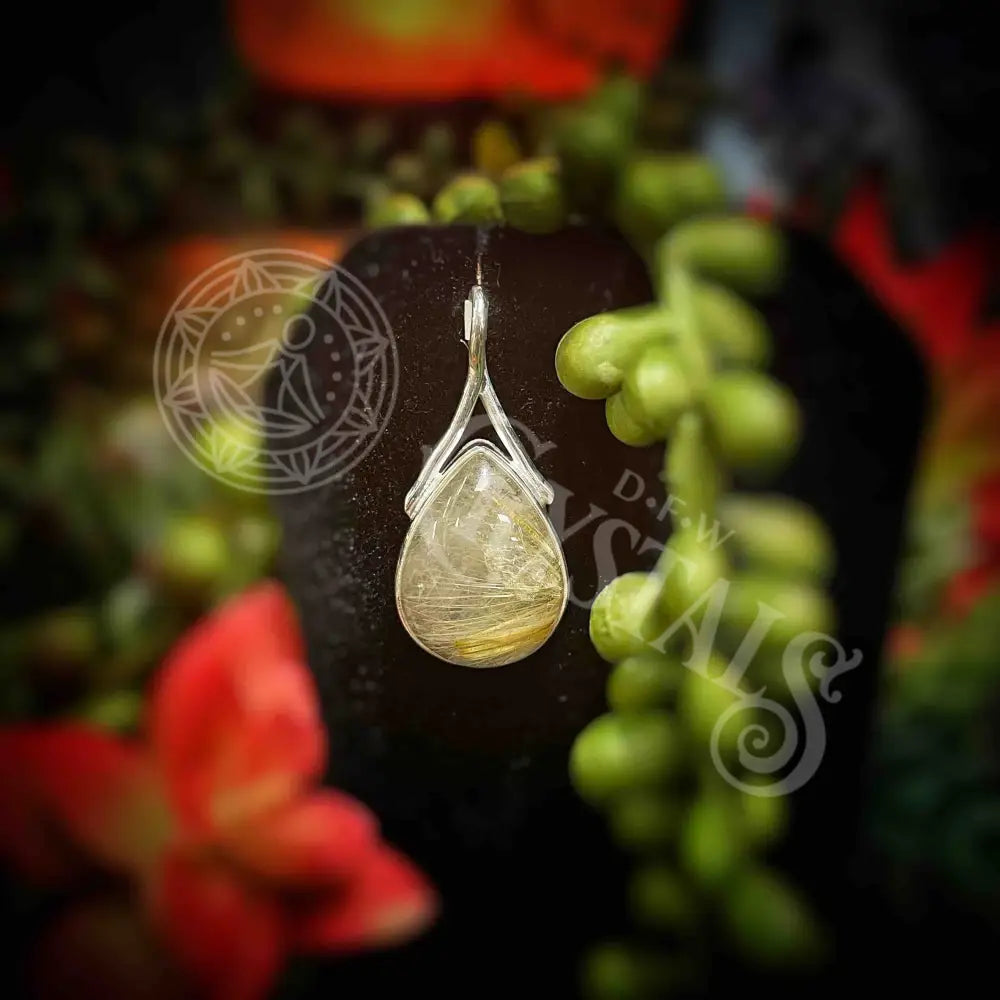 Golden Rutile (Rutilated Quartz) - Pendant Jewelry Necklace With