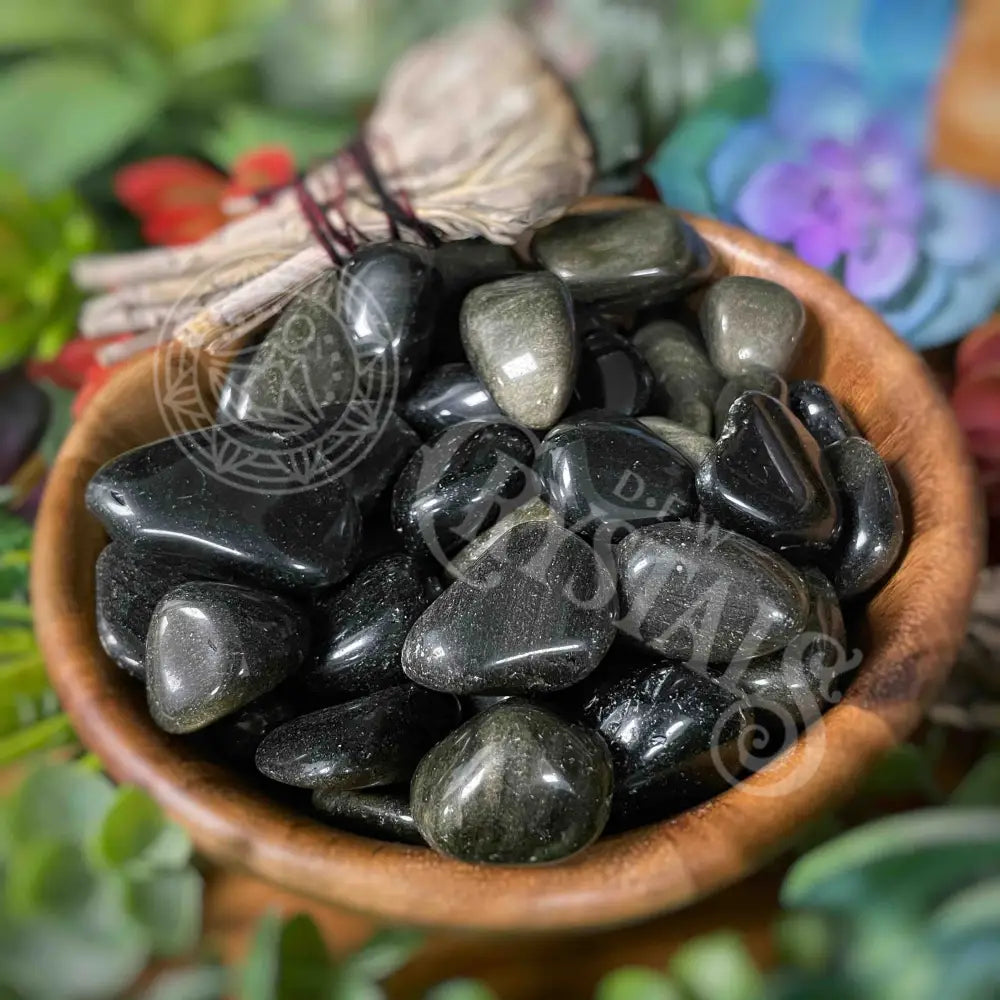 Tumbled - Golden Sheen Obsidian 0.5 1.25’ Crystals