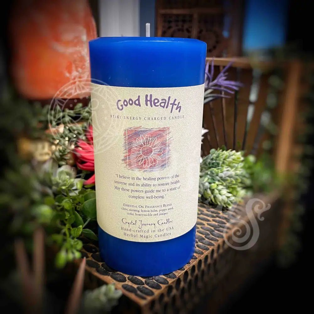 Good Health - Reiki Herbal Pillar Candle Meditation Tools