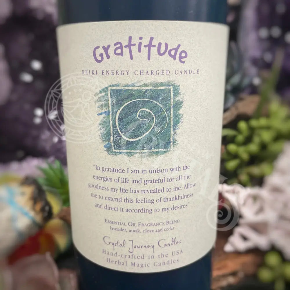 Reiki Herbal Pillar Candle - Gratitude Meditation Tools