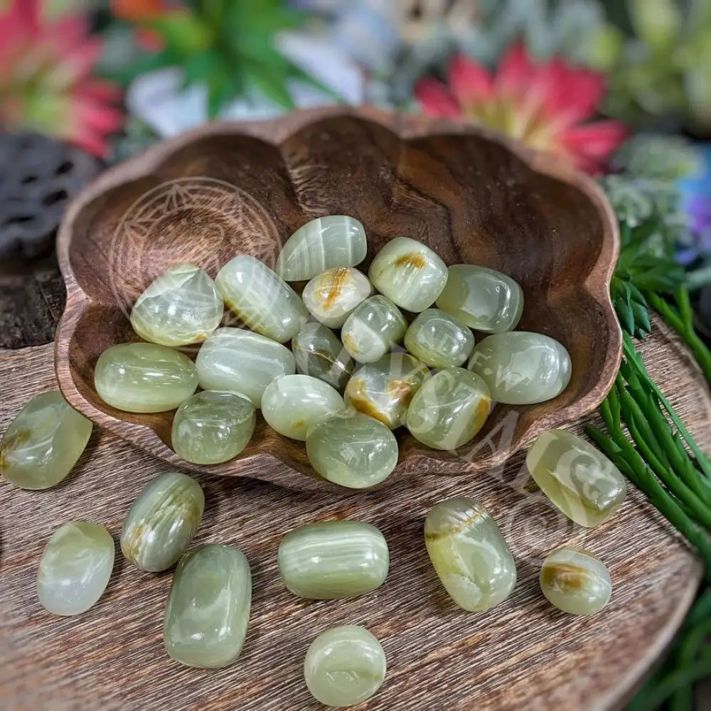 Tumbled - Green Calcite 1.0 1.25 Crystals