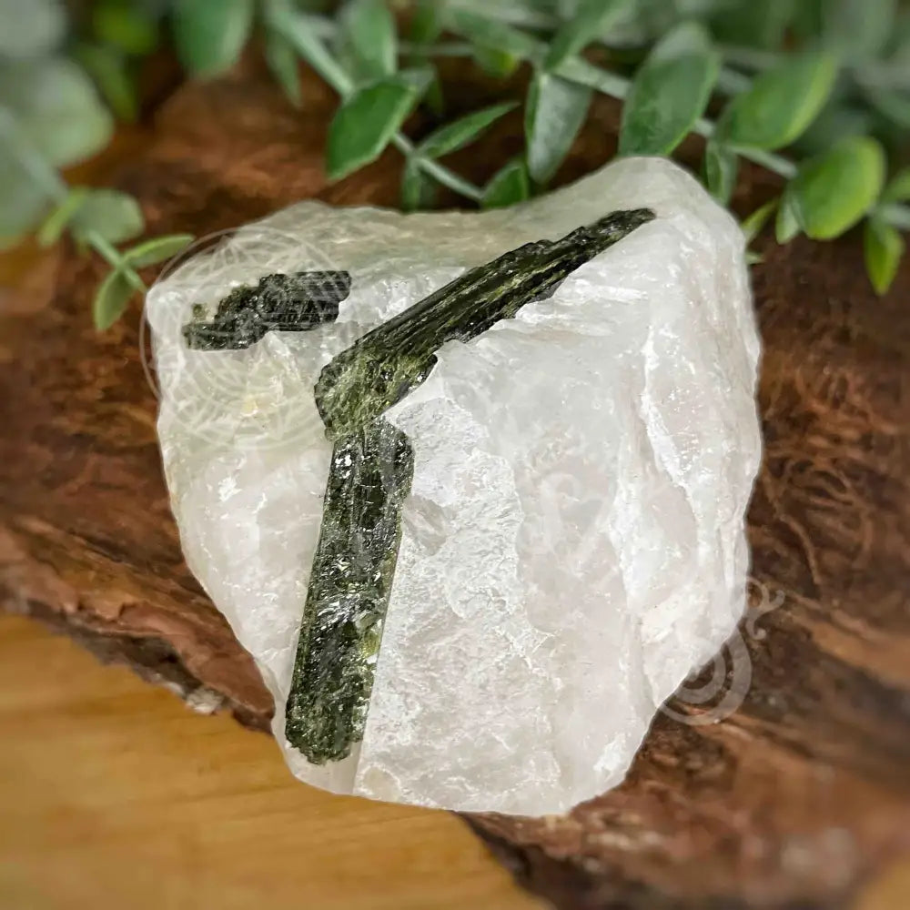 Raw - Green Tourmaline In Quartz 3.1’ Crystals