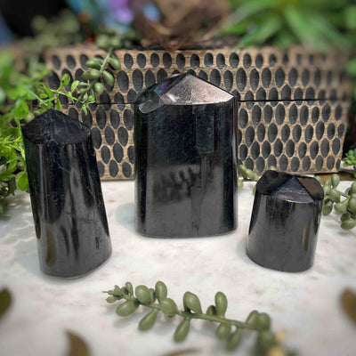 Black Tourmaline - Multi Choice - Tower, Point, Obelisk set 2