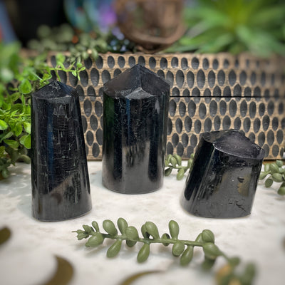 Black Tourmaline - Multi Choice - Tower, Point, Obelisk set 3