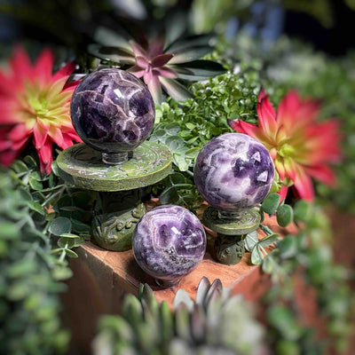 Chevron Amethyst - Spheres 1.6" - 2"