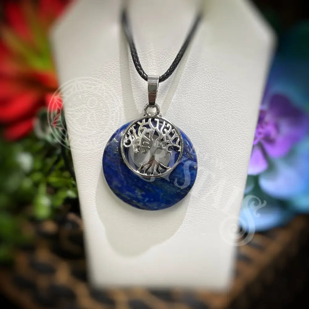 Lapis Lazuli With Tree Of Life - Necklace Jewelry Pendant