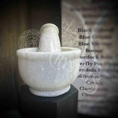 Large White Marble Mortar & Pestle Accessories