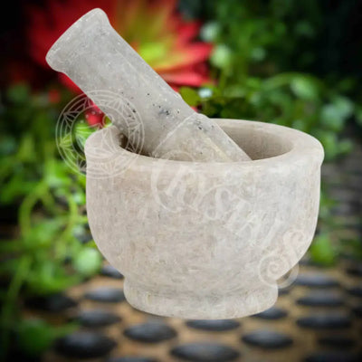 Large White Marble Mortar & Pestle Accessories