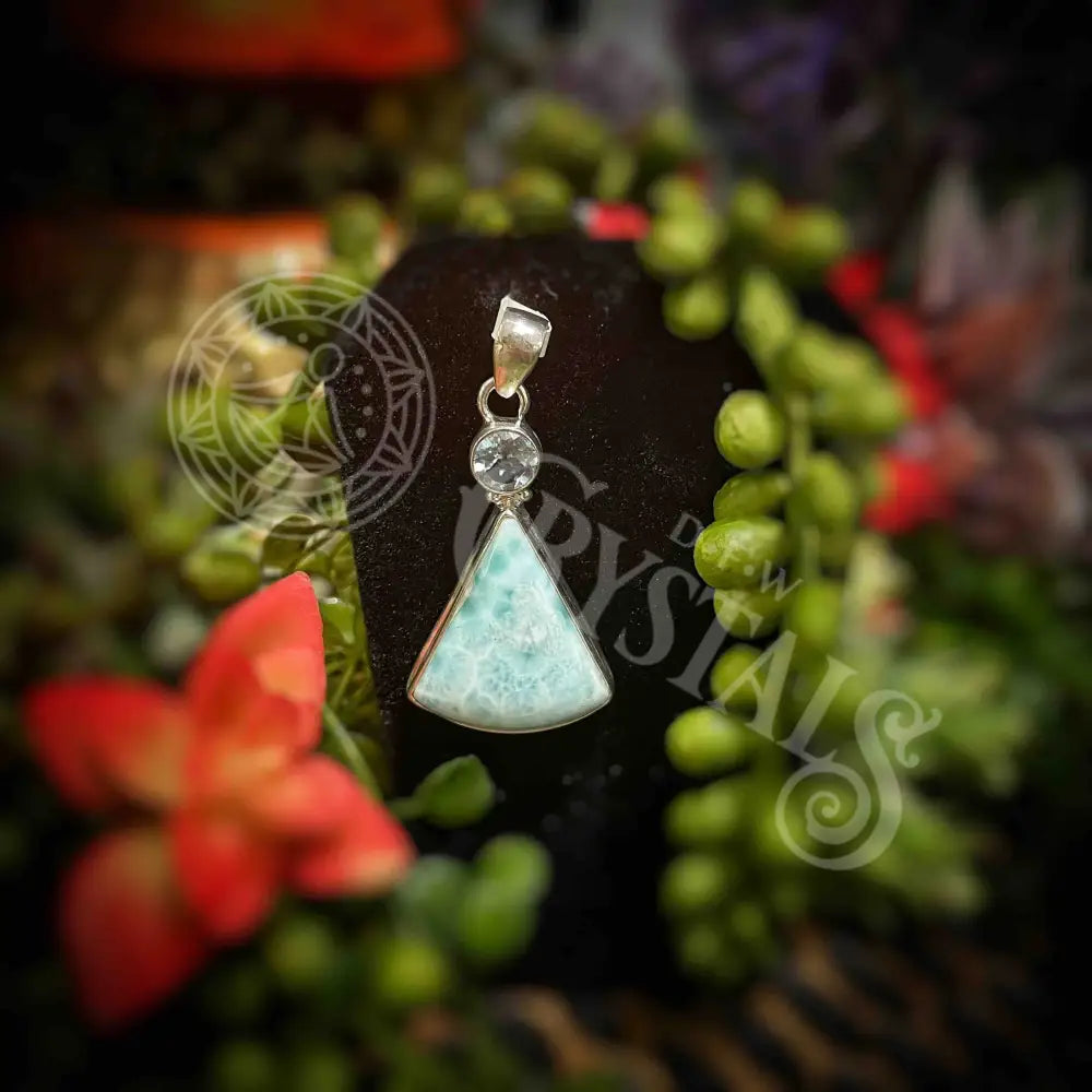 Larimar And Blue Topaz - Pendant Jewelry Necklace With