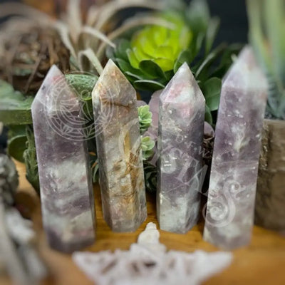 Tower Point Obelisk - Lavender Rose Quartz Multi Sizes 3.26 4.0 Crystals