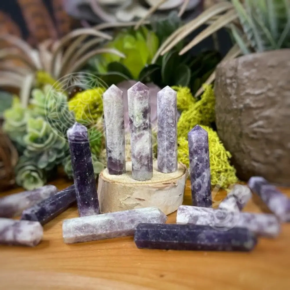 Tower Point Obelisk - Lepidolite Mini Crystals