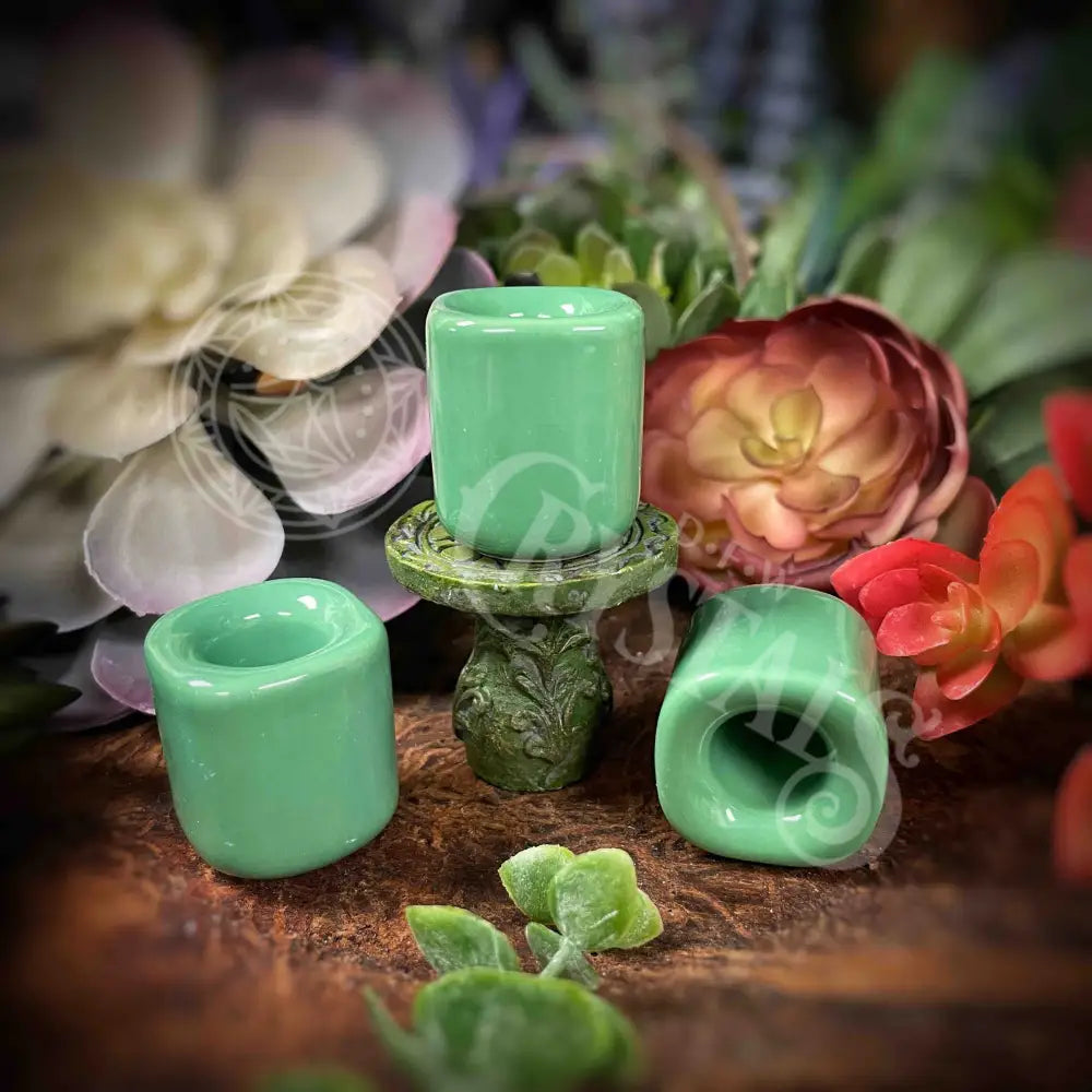 Lt Green Charm Candle Holder -