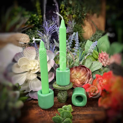 Lt Green Charm Candle Holder -