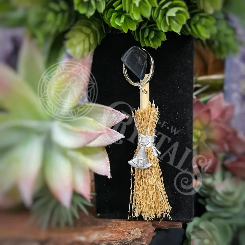 Lucky Broomstick Keyring - Witch Hat