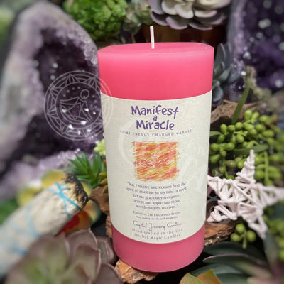 Reiki Herbal Pillar Candle - Manifest A Miracle Meditation Tools