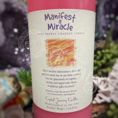 Reiki Herbal Pillar Candle - Manifest A Miracle Meditation Tools