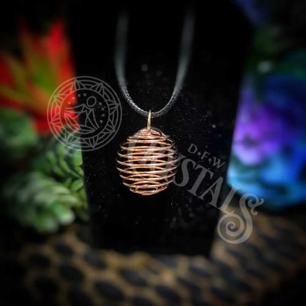 Med. Rose Gold Cage Style Stone / Crystal Basket - Necklace Jewelry Holder