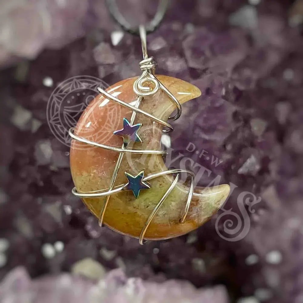 Pendant - Moon Multi Choice Agate