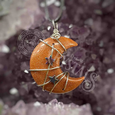 Pendant - Moon Multi Choice Goldstone