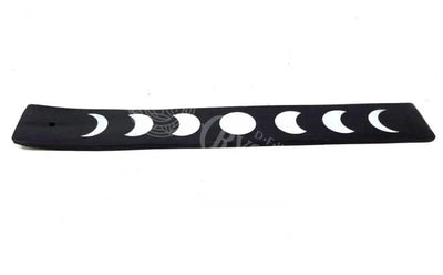 Moon Phase Black Wood Ash Catcher 10’’L Incense - Accessories