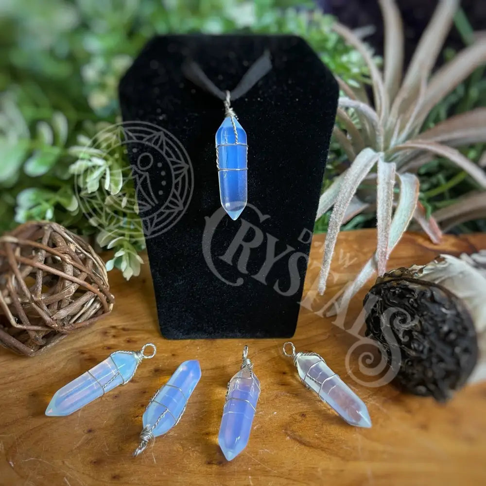 Pendant - Wire Wrapped Points Opalite Jewelry