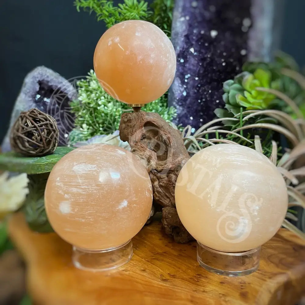 Sphere - Orange Selenite Crystals