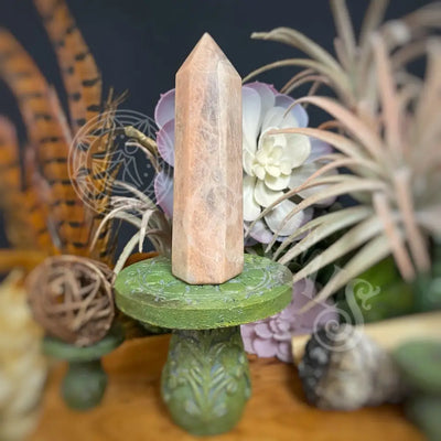 Tower Point Obelisk - Peach Moonstone 4.0 7.8 A Crystals