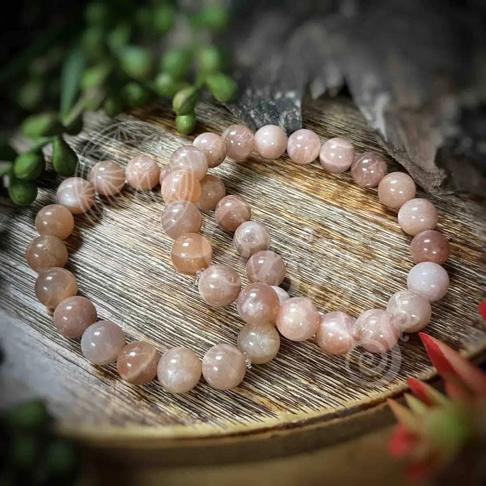 Peach Moonstone - Bracelet 10Mm Crystals