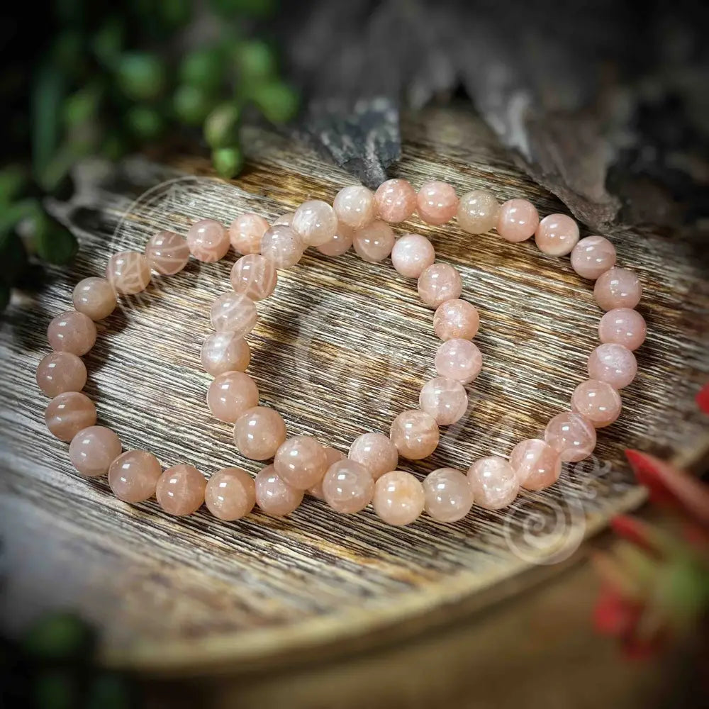 Peach Moonstone - Bracelet 8Mm Crystals