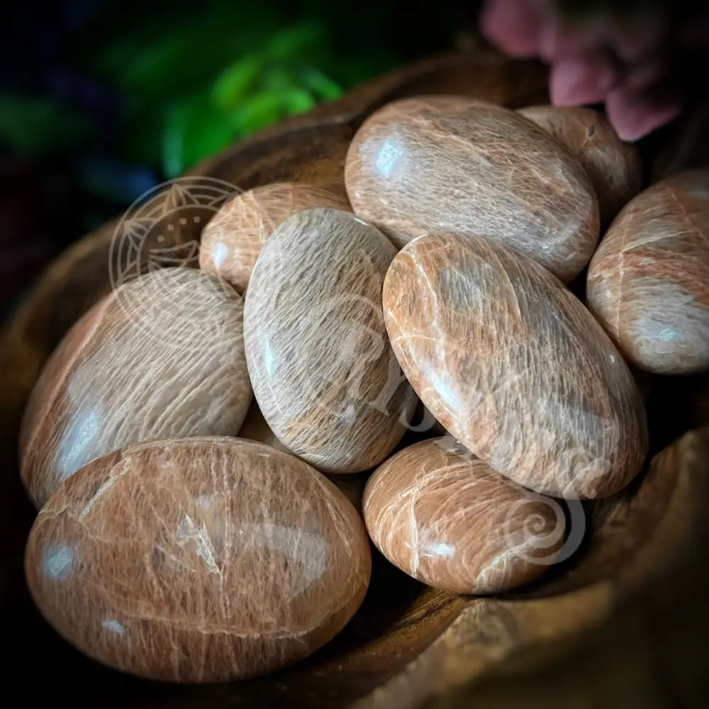 Peach Moonstone - Palm Stone Crystals Tumbled