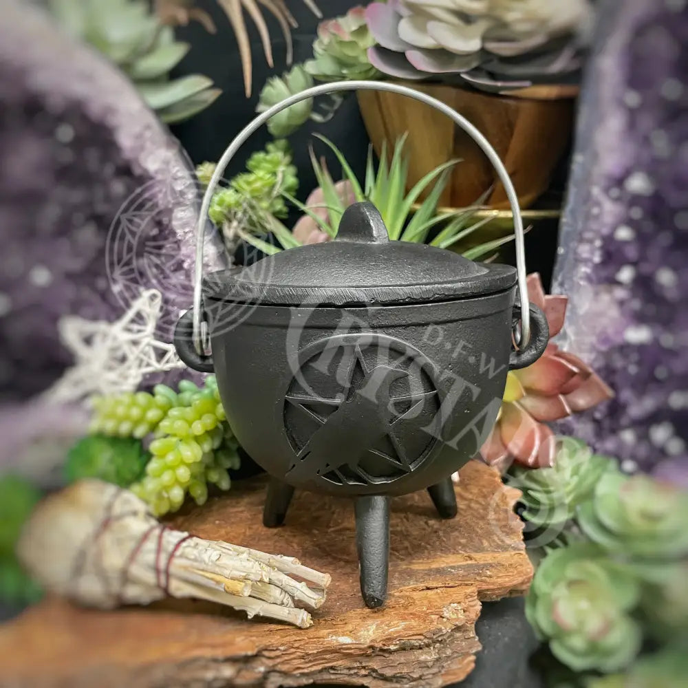 Cauldron - Cast Iron 4.5 Pentacle W/ Raven