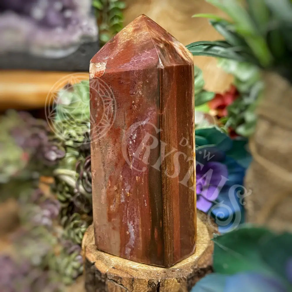 Tower Point Obelisk - Petrified / Fossilized Wood 3.7 4.75 C 3.8 Crystals