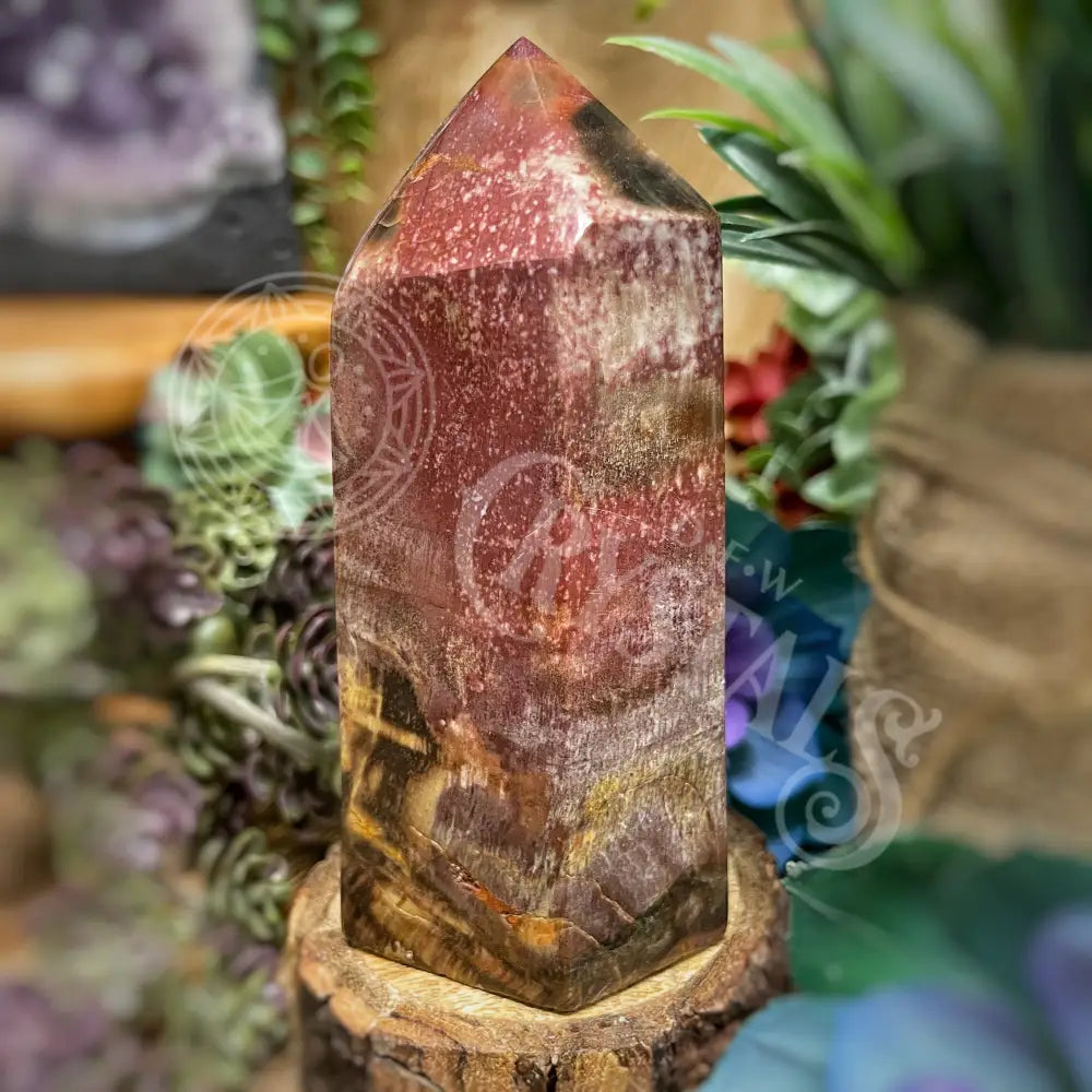 Tower Point Obelisk - Petrified / Fossilized Wood 3.7 4.75 F 4.2 Crystals